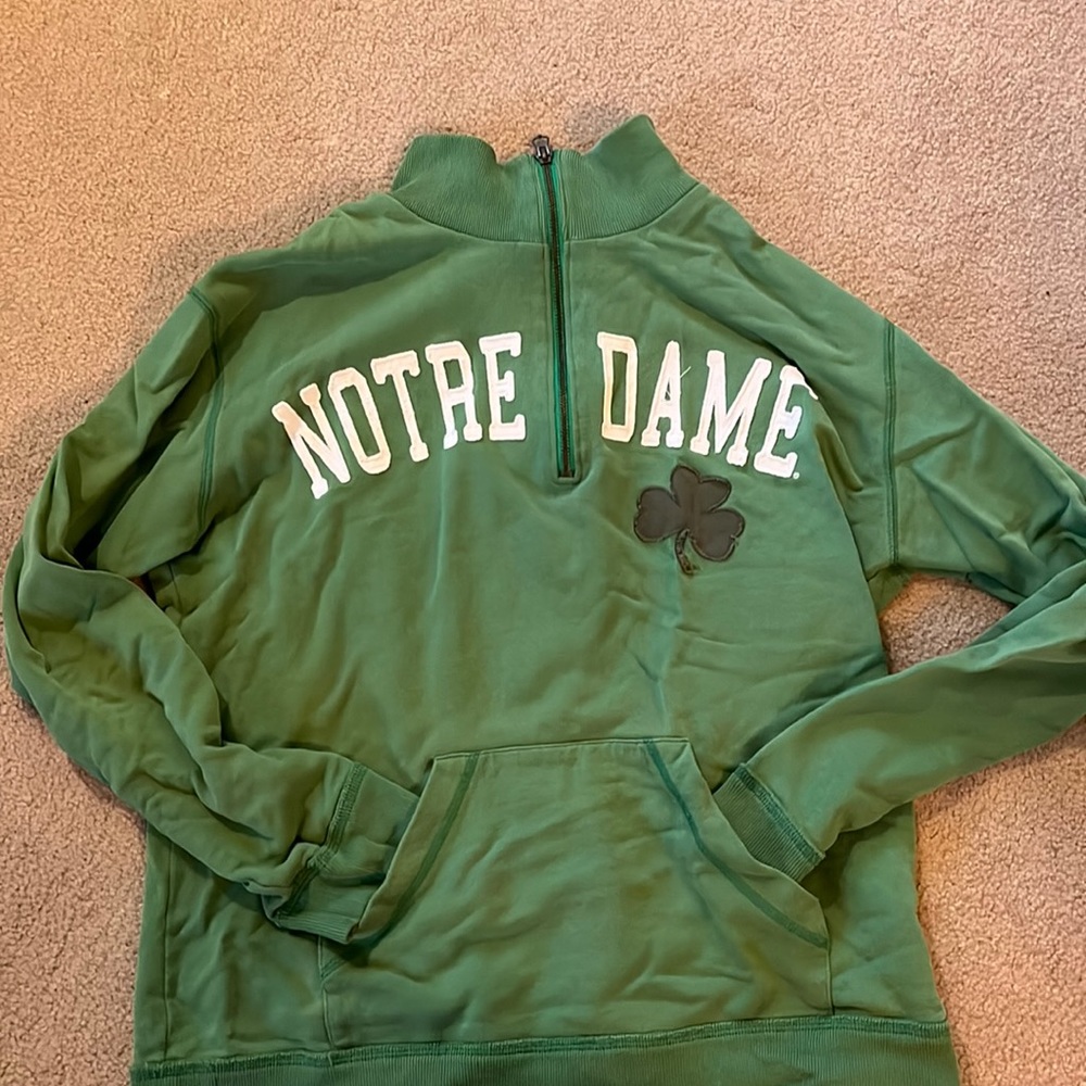 Notre Dame half zip sweatshirt with kangaroo pouch